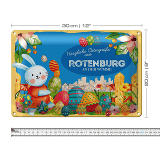 Blechschild Ostern Ostergrüße 30x20cm ROTENBURG AN DER WÜMME