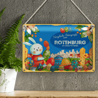 Blechschild Ostern Ostergrüße 30x20cm ROTENBURG AN DER WÜMME