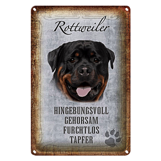 Blechschild Spruch 20x30cm Rottweiler Hund