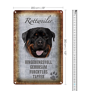 Blechschild Spruch 20x30cm Rottweiler Hund