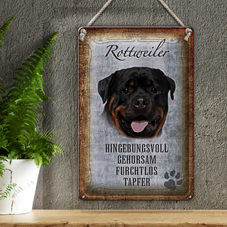 Blechschild Spruch 20x30cm Rottweiler Hund