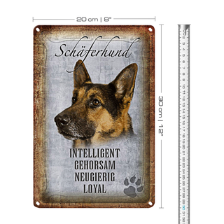 Blechschild Spruch 20x30cm Schäferhund Hund