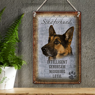 Blechschild Spruch 20x30cm Schäferhund Hund