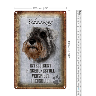 Blechschild Spruch 20x30cm Schnauzer Hund