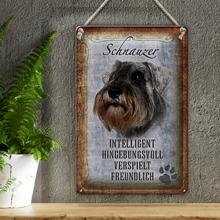 Blechschild Spruch 20x30cm Schnauzer Hund