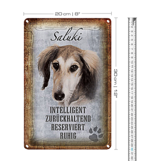 Blechschild Spruch 20x30cm Saluki Hund ruhig