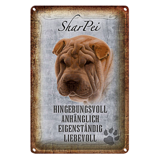 Blechschild Spruch 20x30cm Shar Pei Hund