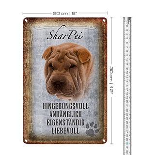 Blechschild Spruch 20x30cm Shar Pei Hund