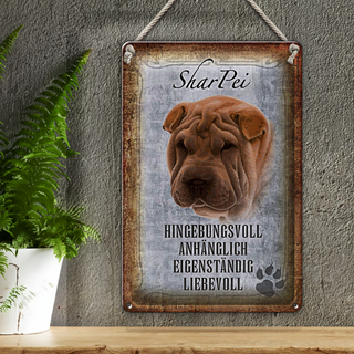 Blechschild Spruch 20x30cm Shar Pei Hund