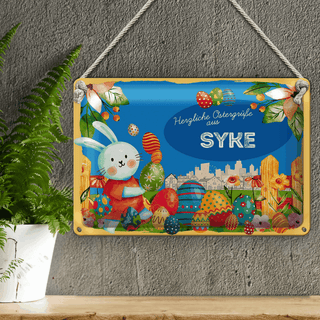 Blechschild Ostern Ostergrüße 30x20cm SYKE