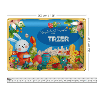 Blechschild Ostern Ostergrüße 30x20cm TRIER