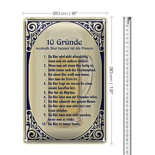 Blechschild 20x30cm Bier besser als Frauen