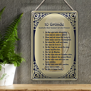 Blechschild 20x30cm Bier besser als Frauen
