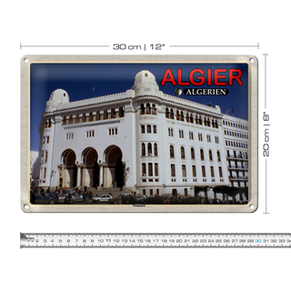 Blechschild Reise 30x20cm Algier Algerien Hauptpost
