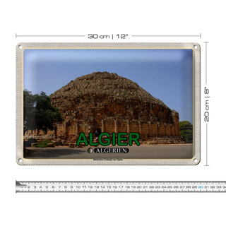 Blechschild Reise 30x20cm Algier Algerien Römisches Grabmal