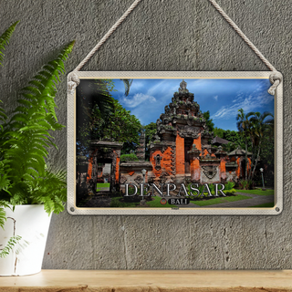 Blechschild Reise 30x20cm Bali DENPASAR Tempel