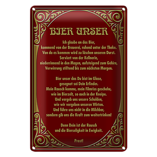 Blechschild 20x30cm Prost Bier unser