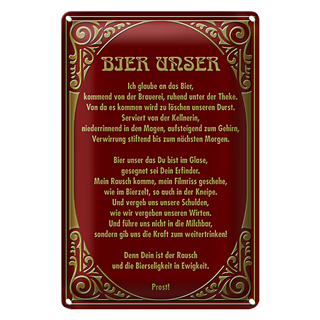 Blechschild 20x30cm Prost Bier unser