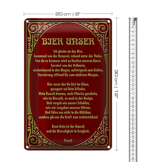 Blechschild 20x30cm Prost Bier unser