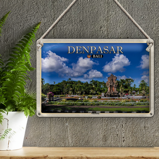 Blechschild Reise 30x20cm DENPASAR Bali Tempelanlage Wanddeko