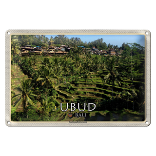 Blechschild Reise 30x20cm Ubud Bali Tegalalang Reisterrassen