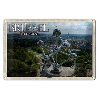 Blechschild Reise 30x20cm Brüssel Belgien Atomium