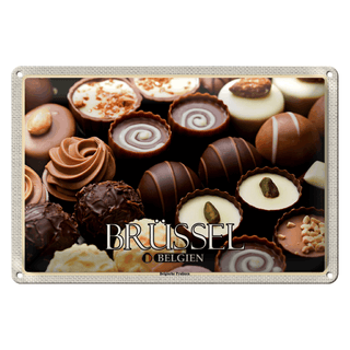 Blechschild Reise 30x20cm Brüssel Belgien Belgische Pralinen