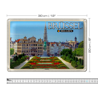Blechschild Reise 30x20cm Brüssel Belgien Kunstberg