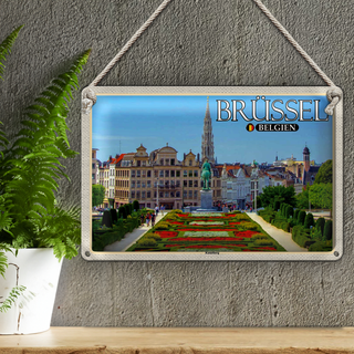 Blechschild Reise 30x20cm Brüssel Belgien Kunstberg