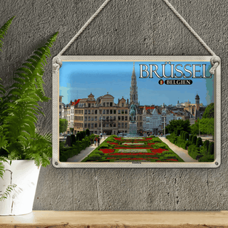 Blechschild Reise 30x20cm Brüssel Belgien Kunstberg