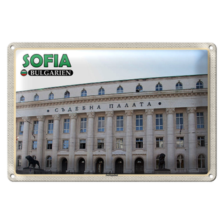 Blechschild Reise 30x20cm Sofia Bulgarien Justizpalast