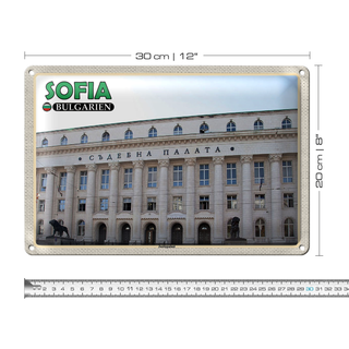 Blechschild Reise 30x20cm Sofia Bulgarien Justizpalast
