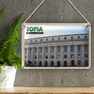 Blechschild Reise 30x20cm Sofia Bulgarien Justizpalast