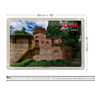 Blechschild Reise 30x20cm Sofia Bulgarien Kirche von Bojana