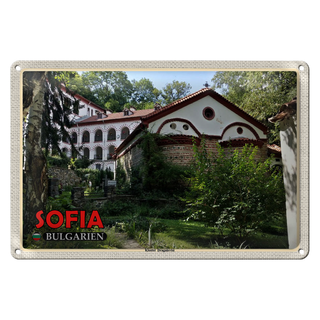 Blechschild Reise 30x20cm Sofia Bulgarien Kloster Dragalevtsi