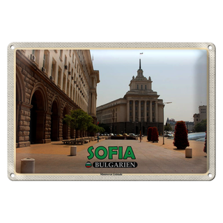 Blechschild Reise 30x20cm Sofia Bulgarien Ministerrat Gebäude