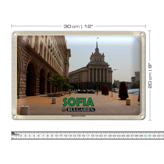 Blechschild Reise 30x20cm Sofia Bulgarien Ministerrat Gebäude