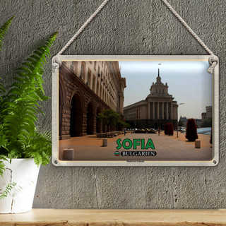 Blechschild Reise 30x20cm Sofia Bulgarien Ministerrat Gebäude