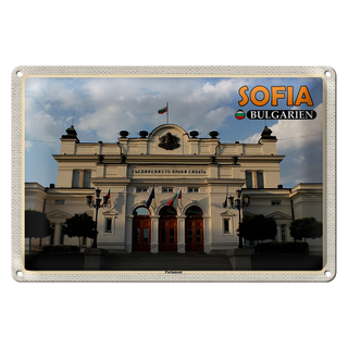 Blechschild Reise 30x20cm Sofia Bulgarien Parlament