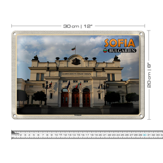 Blechschild Reise 30x20cm Sofia Bulgarien Parlament