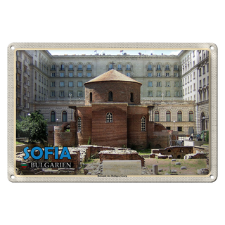Blechschild Reise 30x20cm Sofia Bulgarien Rotunde Heiligen Georg