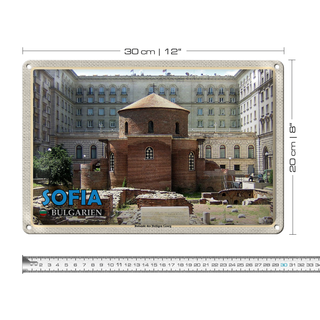 Blechschild Reise 30x20cm Sofia Bulgarien Rotunde Heiligen Georg