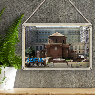 Blechschild Reise 30x20cm Sofia Bulgarien Rotunde Heiligen Georg