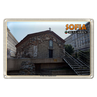 Blechschild Reise 30x20cm Sofia Bulgarien Sv Petka vergrabene Kirche