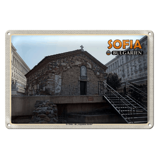 Blechschild Reise 30x20cm Sofia Bulgarien Sv Petka vergrabene Kirche