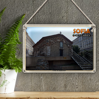 Blechschild Reise 30x20cm Sofia Bulgarien Sv Petka vergrabene Kirche