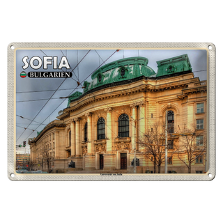 Blechschild Reise 30x20cm Sofia Bulgarien Universität