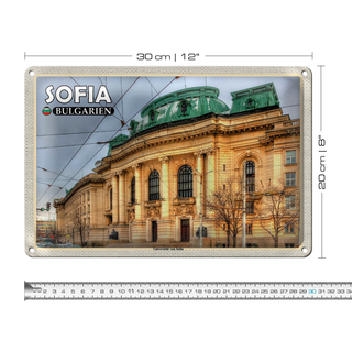 Blechschild Reise 30x20cm Sofia Bulgarien Universität