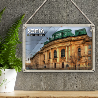 Blechschild Reise 30x20cm Sofia Bulgarien Universität