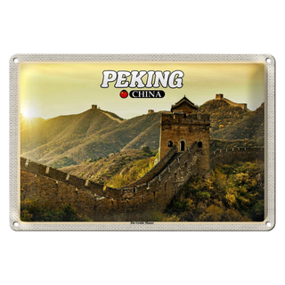 Blechschild Reise 30x20cm Peking China Die Große Mauer